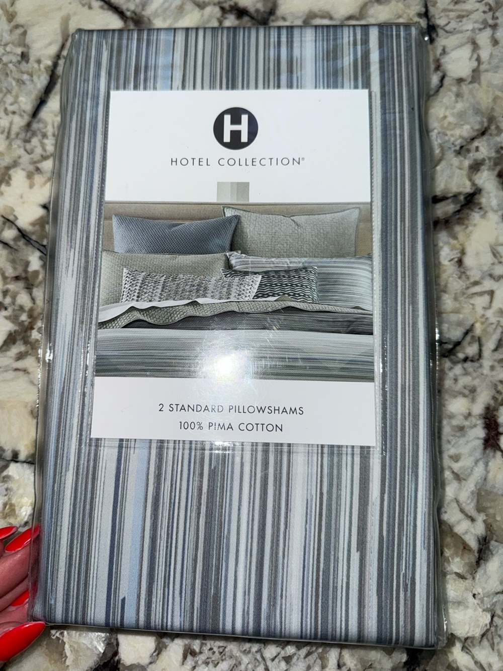 Hotel Collection Gray Stripe Standard Pillowcases - Set of 2
